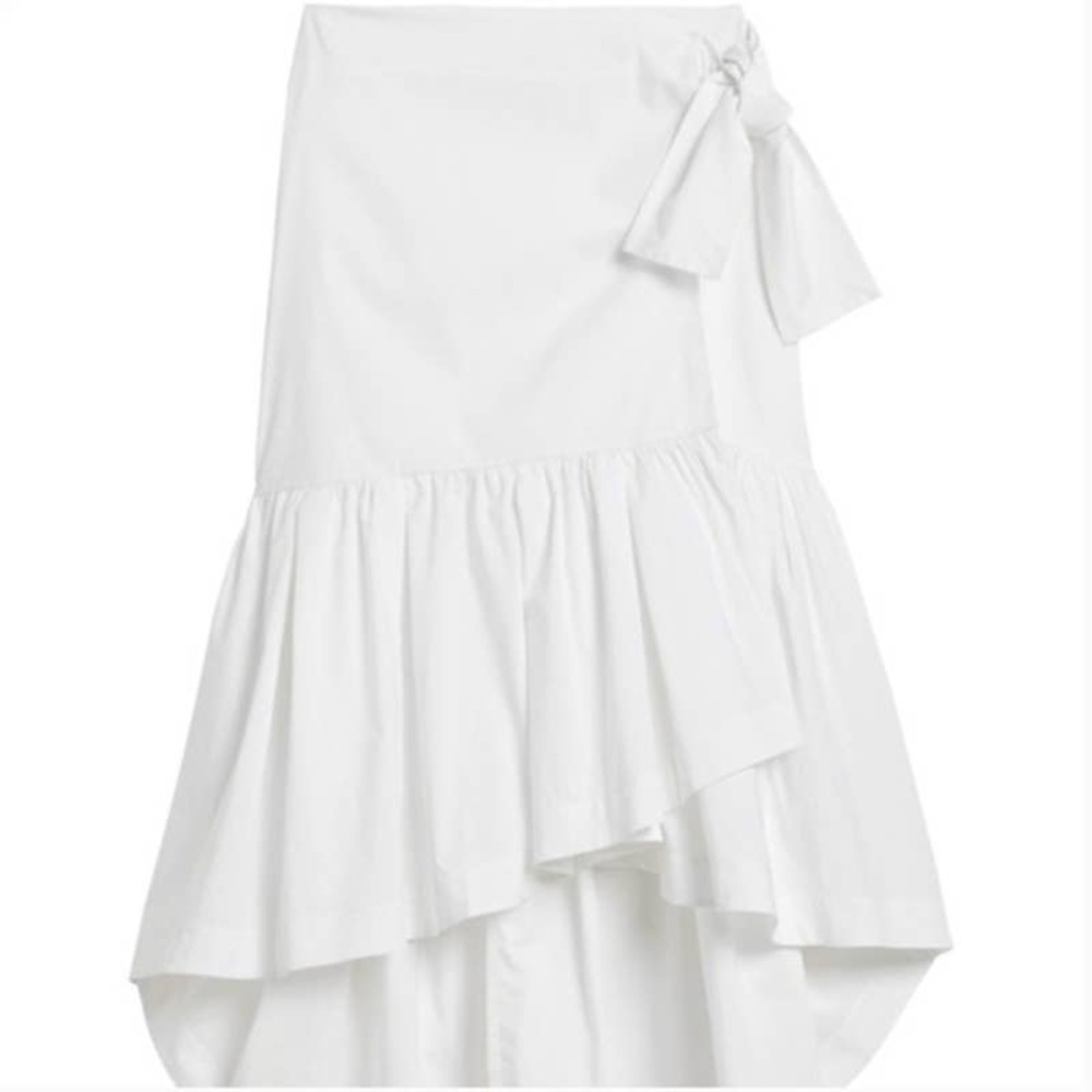 Banana Republic White Wrap Midi High-Low Skirt Size 10 NWT